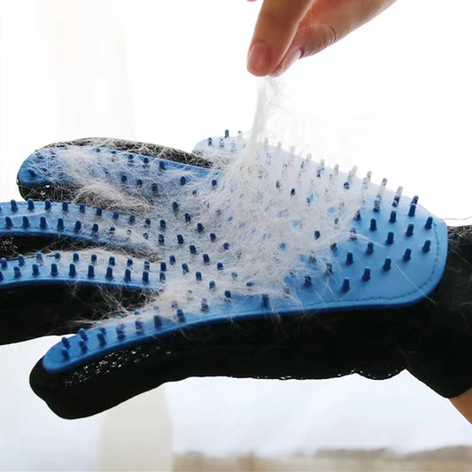 5-Finger Pet Grooming Glove – Deshedding & Bath Brush for Cats & Dogs, Adjustable Wrist, Machine Washable