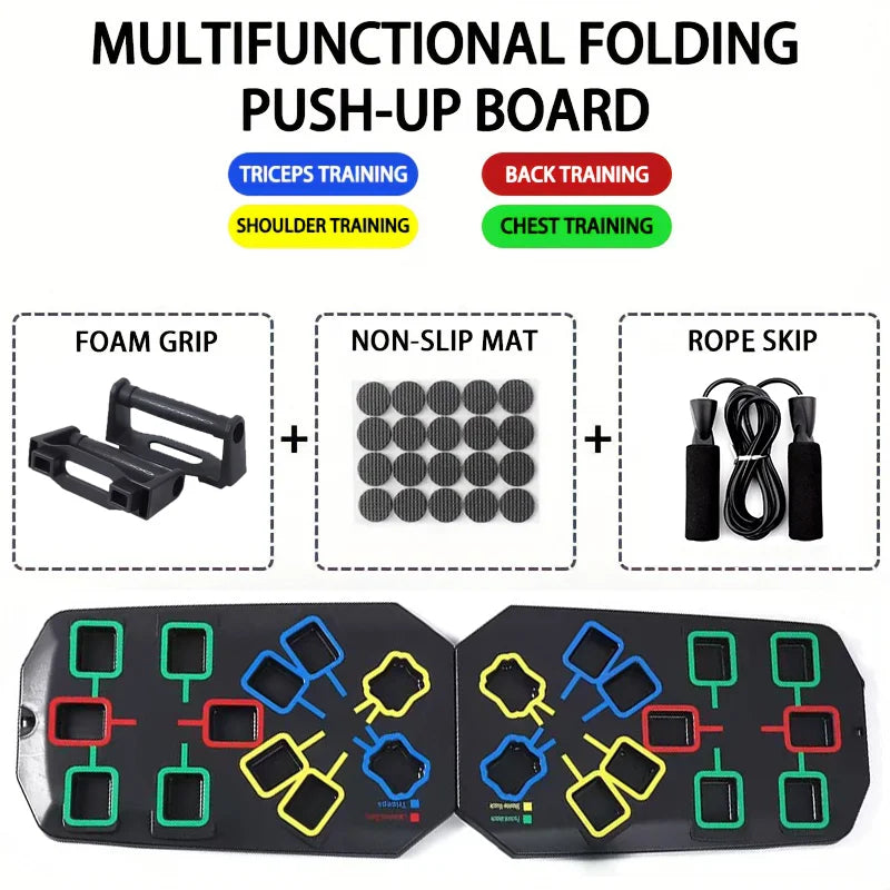 Folding Push-Up Board Set – Portable Multifunctional Training Equipment for Chest, Abs, Arms & Back