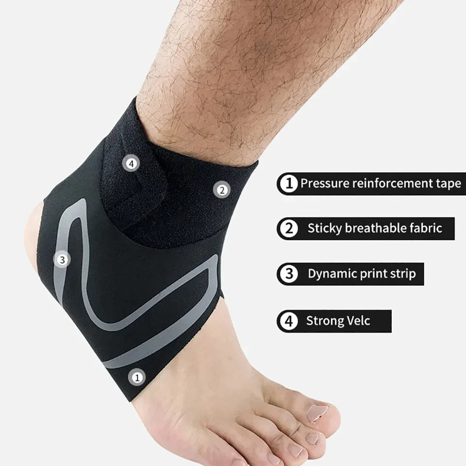 1PC Pressurised Sports Ankle Brace – Anti-Sprain Breathable Support for Gym, Running, Basketball & More