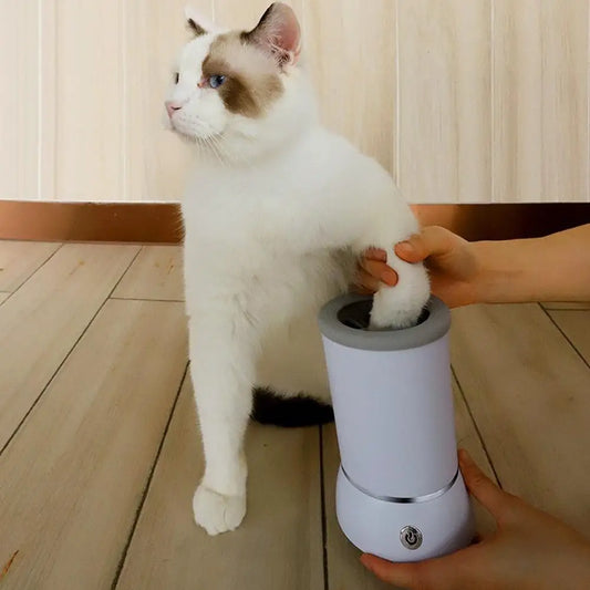 Automatic Pet Paw Washer Cup – USB Rechargeable Electric Paw Cleaner with Soft Silicone Bristles (Small–Medium Dogs & Cats)