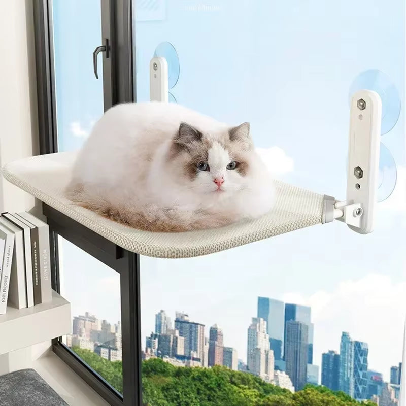 Foldable Cat Hammock for Windows – Breathable Cloth Bed, 10KG Capacity, Space-Saving Cat Seat for Sunbathing & Lounging