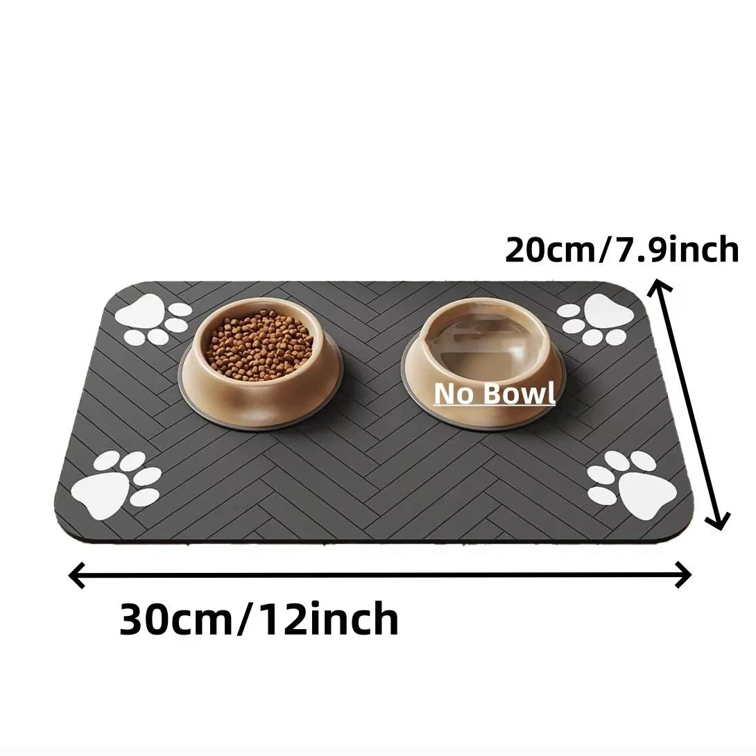 Absorbent Pet Feeding Mat – Waterproof Placemat with Rubber Backing for Dog & Cat Bowls | Quick-Dry, Non-Slip