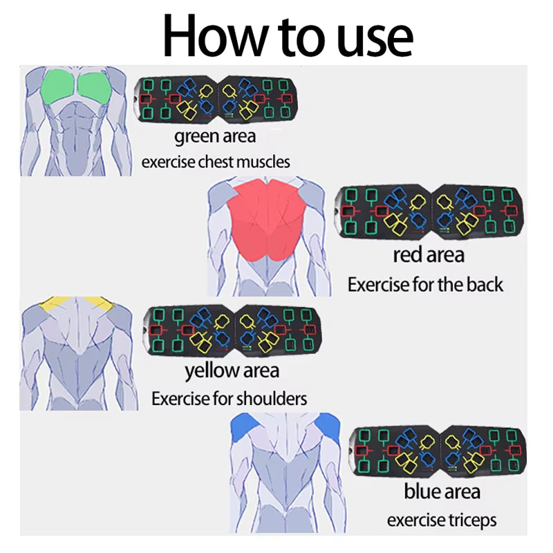 Folding Push-Up Board Set – Portable Multifunctional Training Equipment for Chest, Abs, Arms & Back