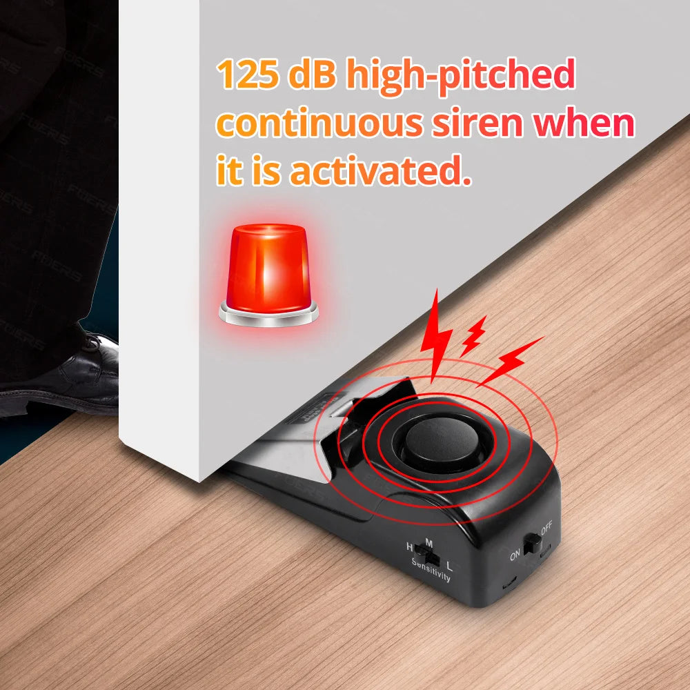 FUERS Wireless Door Stop Alarm – 125dB Portable Anti-Theft Security System