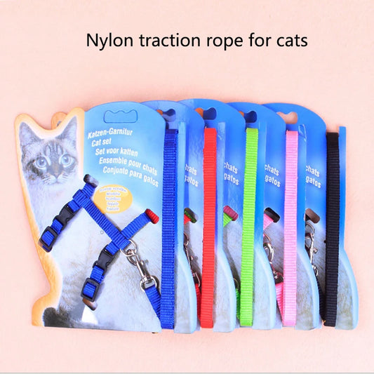 Hot-Selling Cat Chest Strap Simple Design Traction Rope High-Quality Nylon Material Sturdy and Durable Pet Supplies