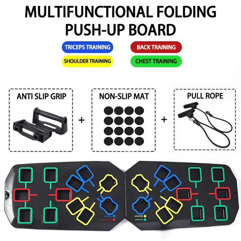 Folding Push-Up Board Set – Portable Multifunctional Training Equipment for Chest, Abs, Arms & Back